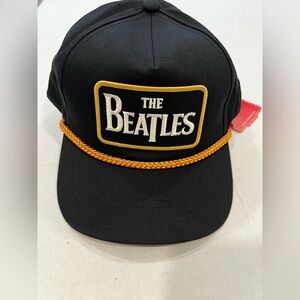 NWT The Beatles Black Cap with Gold Trim Adjustable